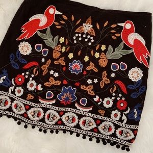 Floral Detail Embroidered Skirt